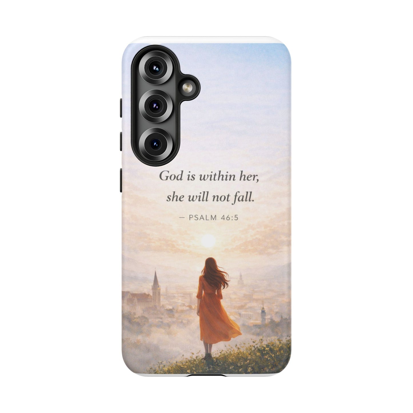 Inspirational Psalm 46:5 Phone Case — 'God is within her, she will not fall' Christian Phone Cover