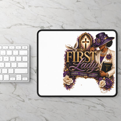 First Lady Christian Gaming Mouse Pad — "Chosen • Called • Anointed" Inspirational Desk Mat