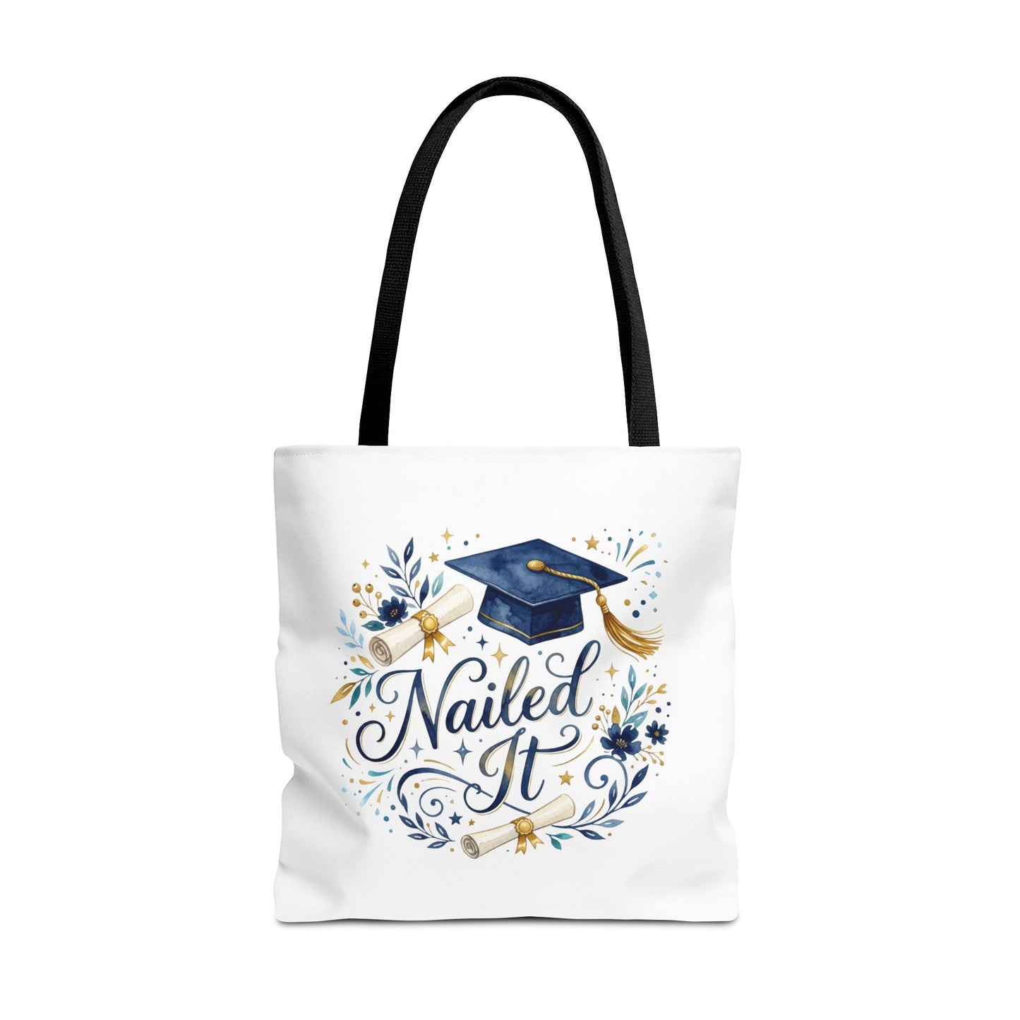 Graduation Tote Bag "Nailed It" – Cap & Diploma Celebration Tote