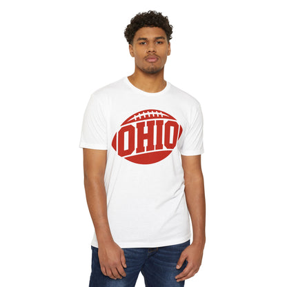 Ohio Football T-Shirt — Retro Red Football Logo Tee
