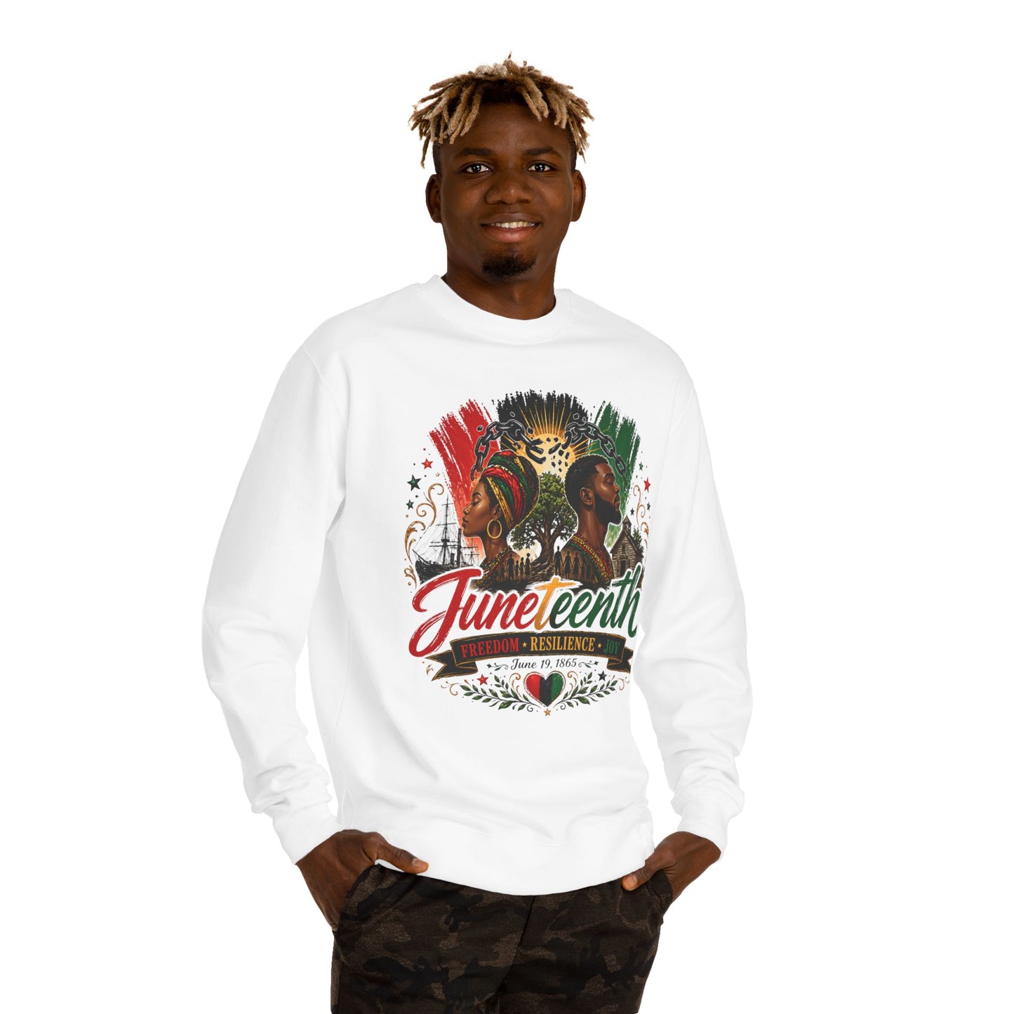 Juneteenth Celebration Sweatshirt — "Juneteenth: Resilience" African Heritage Crewneck