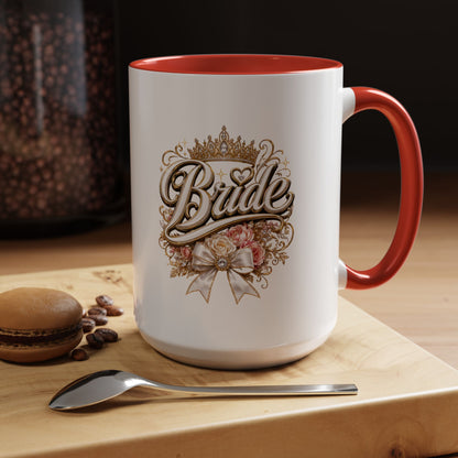 Bride Accent Coffee Mug — Floral Crown Bridal Gift (11/15oz)