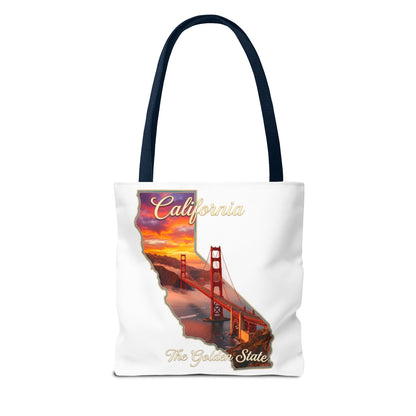 California Golden State Tote Bag – Golden Gate Sunset All-Over Print