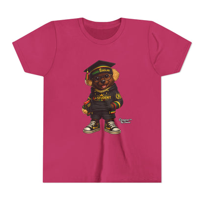 Youth Tee — Scholar Student Bear Graduation Graphic