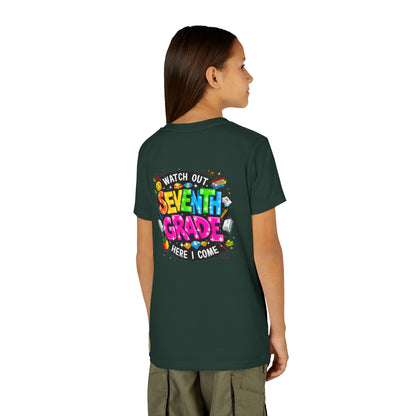 Seventh Grade Kids T-Shirt – “Watch Out Seventh Grade Here I Come” Back-to-School Tee