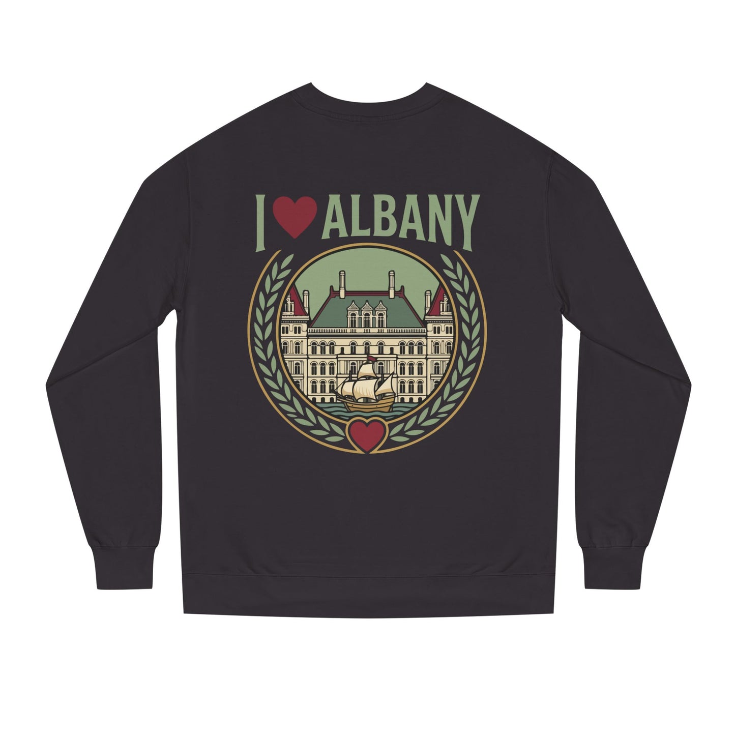 Albany Heart Crewneck Sweatshirt — I  Albany City Landmark Design