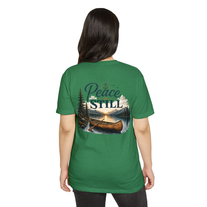 Peace Be Still Canoe T-Shirt — Inspirational Lake Nature Graphic Tee