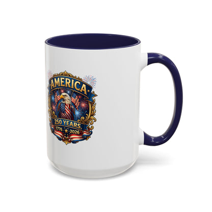 250th America Eagle Coffee Mug — Patriotic 1776–2026 Anniversary Accent Mug