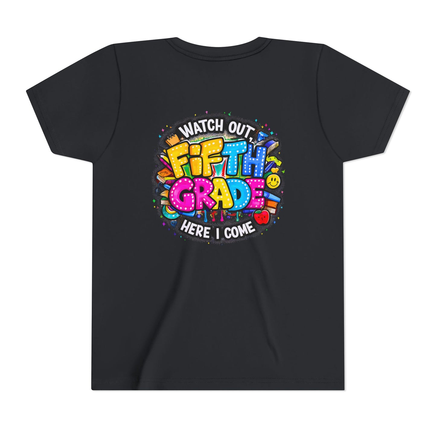Fifth Grade T‑Shirt for Kids - "Watch Out Fifth Grade Here I Come" Back-to-School Tee