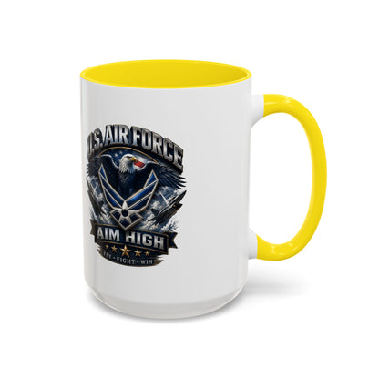 U.S. Air Force Accent Coffee Mug — Aim High Eagle Design (11/15 oz)
