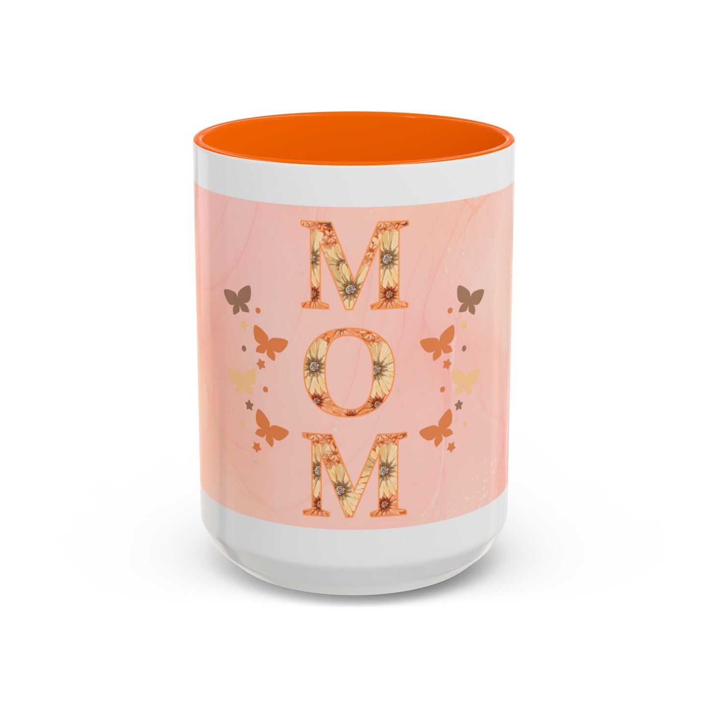Mom Floral Accent Coffee Mug – Pink Butterfly Mother's Day Gift (11/15oz)