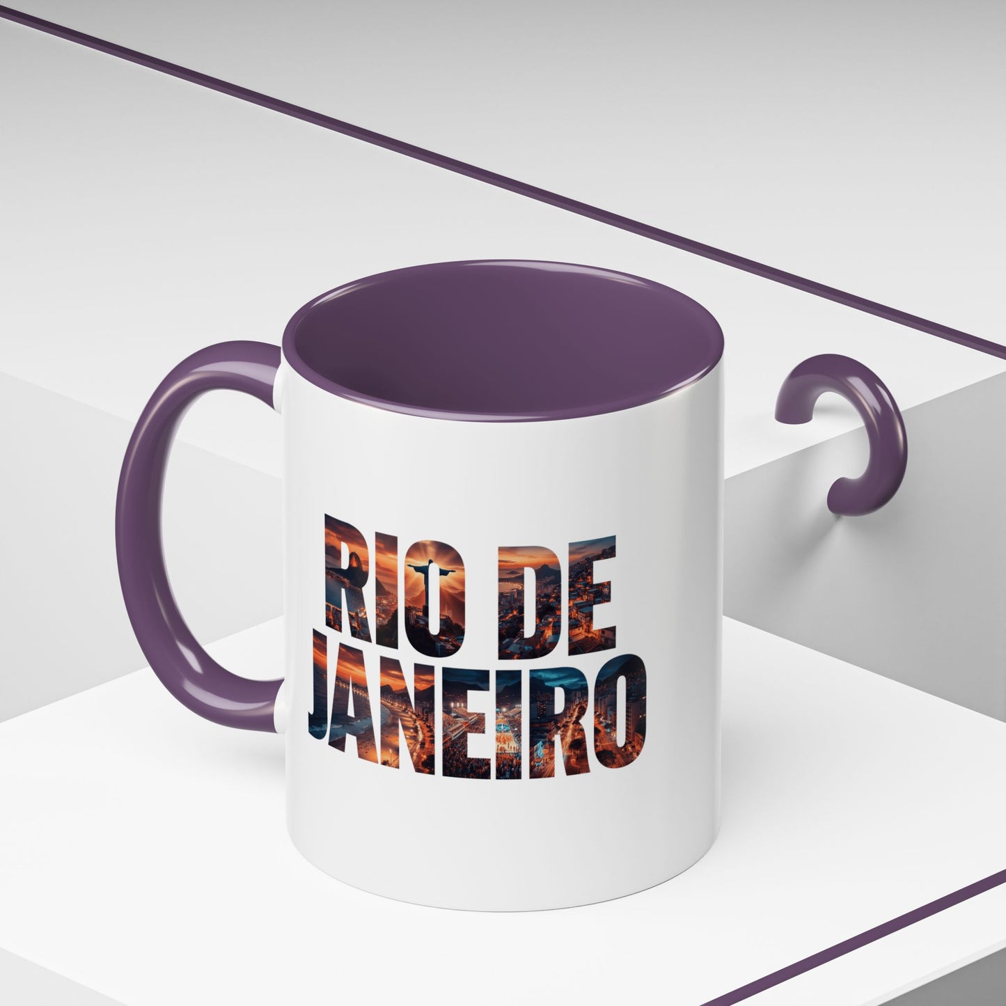 Rio de Janeiro Accent Coffee Mug — Scenic Typography Coffee Mug (11/15oz)