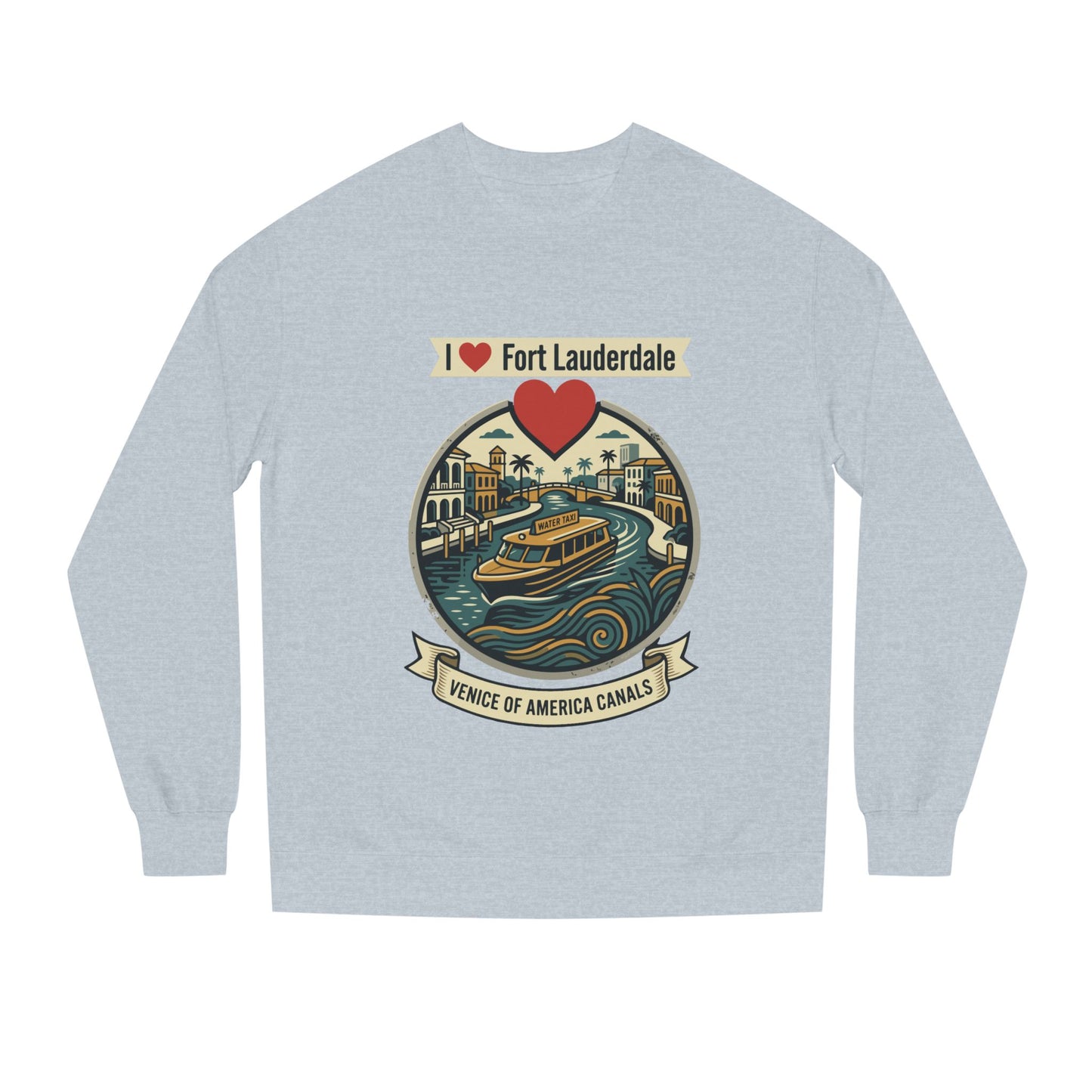 I  Fort Lauderdale Crewneck Sweatshirt — Venice of America Canals Graphic