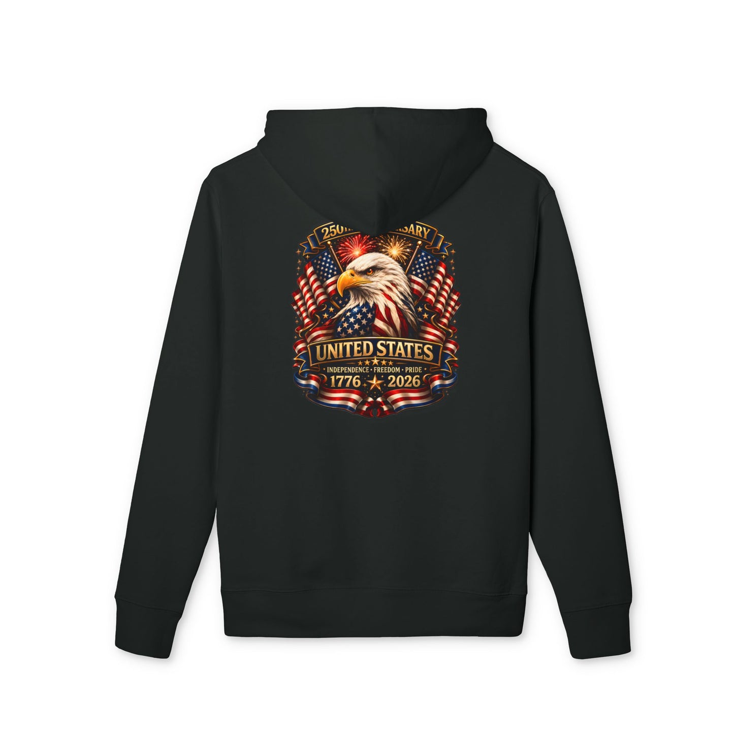 Patriotic Eagle Hoodie — United States 1776–2026 Flag Design