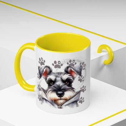 Schnauzer Paw Print Accent Coffee Mug (11/15oz)