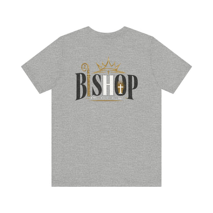 Bishop Graphic Tee — 'BISHOP' Crown & Crosier Church Leadership Shirt