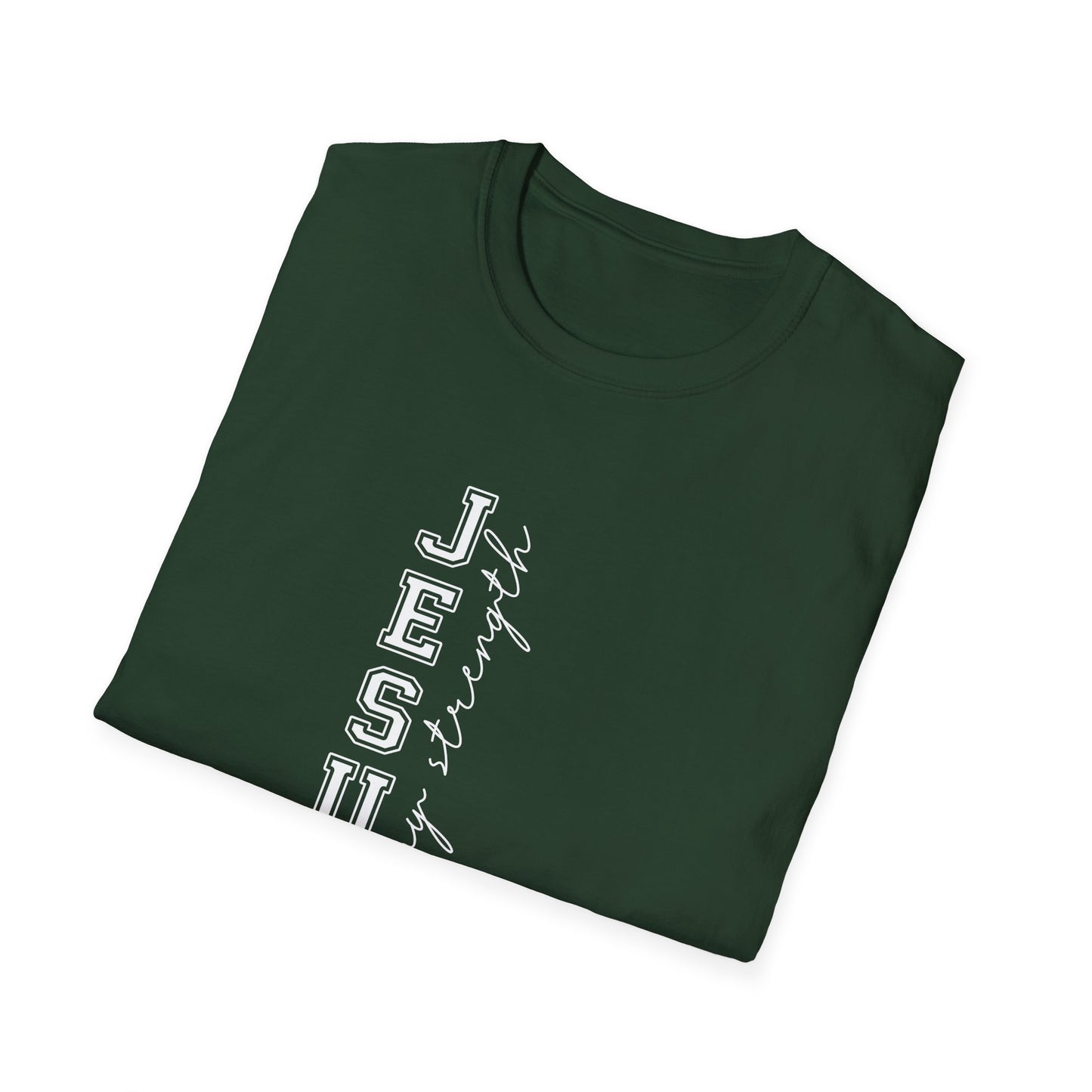 Jesus Strength Vertical Script T-Shirt