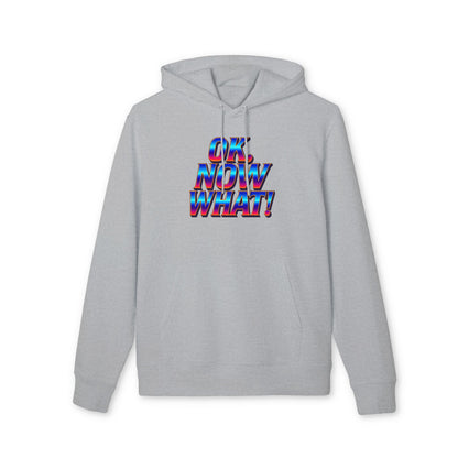OK. Now What! Hoodie — Retro 3D Text Graphic Pullover