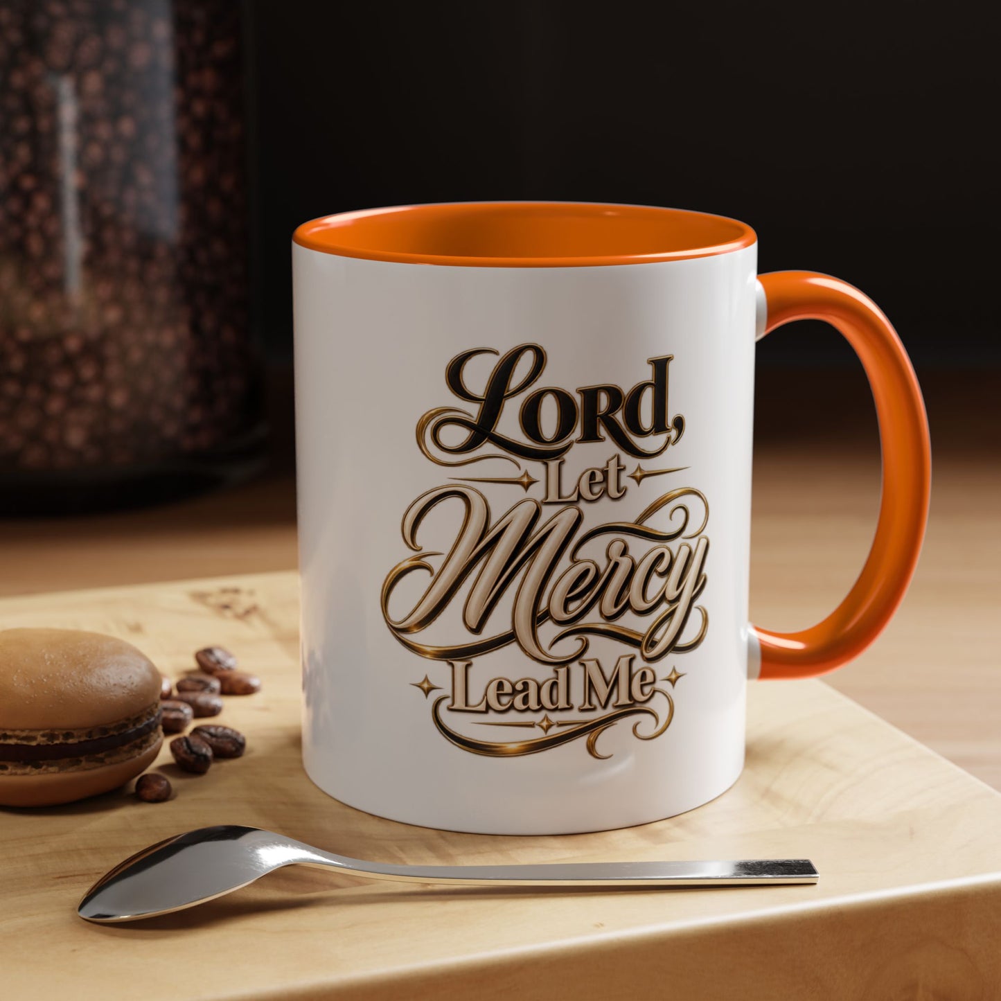 Lord, Let Mercy Lead Me Accent Coffee Mug — Inspirational Christian Scripture 11/15oz