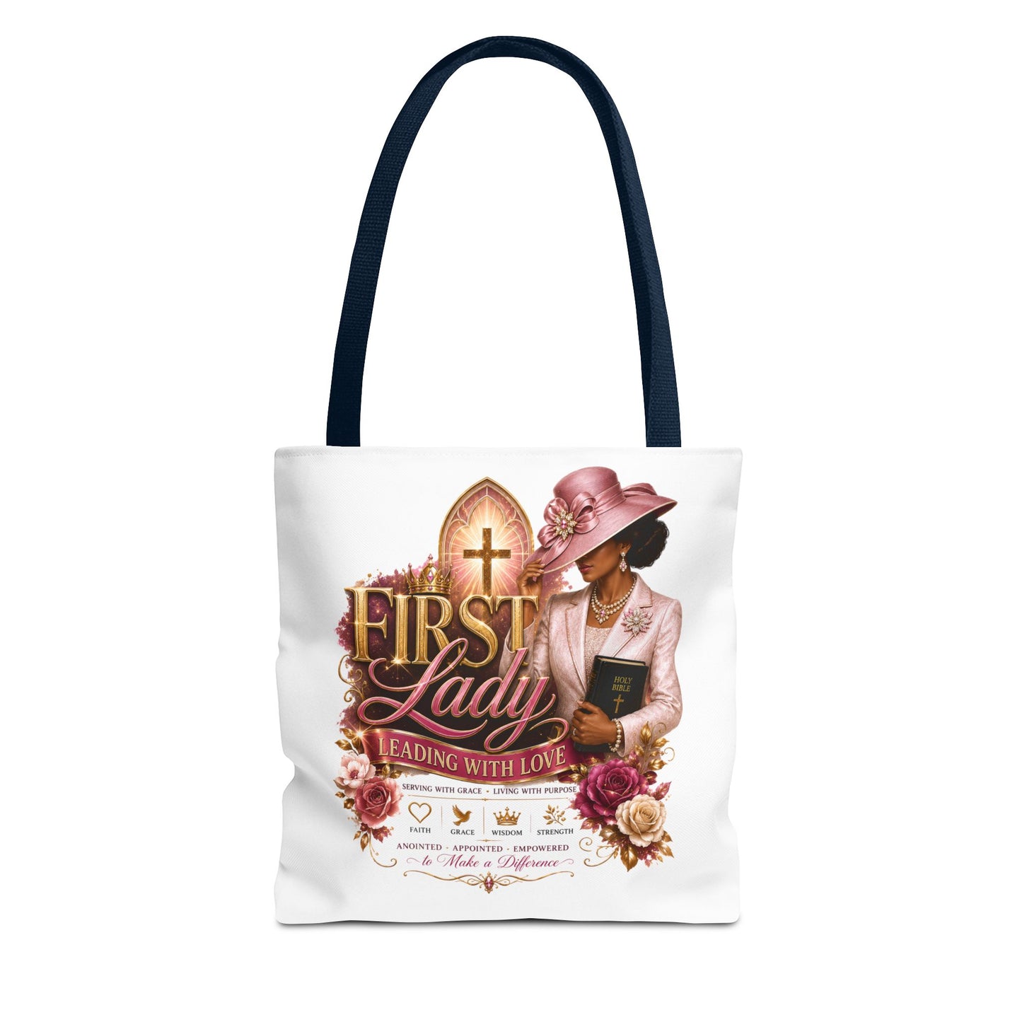 First Lady Tote Bag — Faithful Church Lady Floral Churchgoing Purse