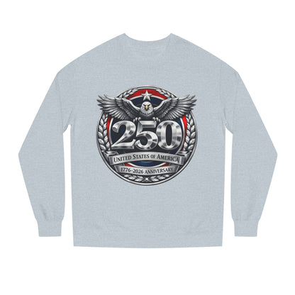 250th USA Anniversary Sweatshirt — Eagle Emblem 1776–2026 Commemorative Crewneck