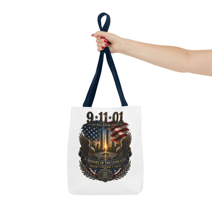 9/11 Memorial Tote Bag — We Will Never Forget Tribute Tote