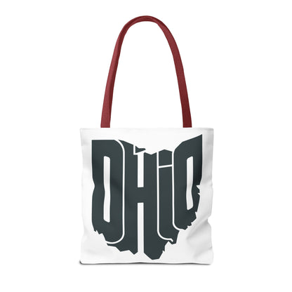 Ohio State Outline Tote Bag — Retro Ohio Text Graphic Tote