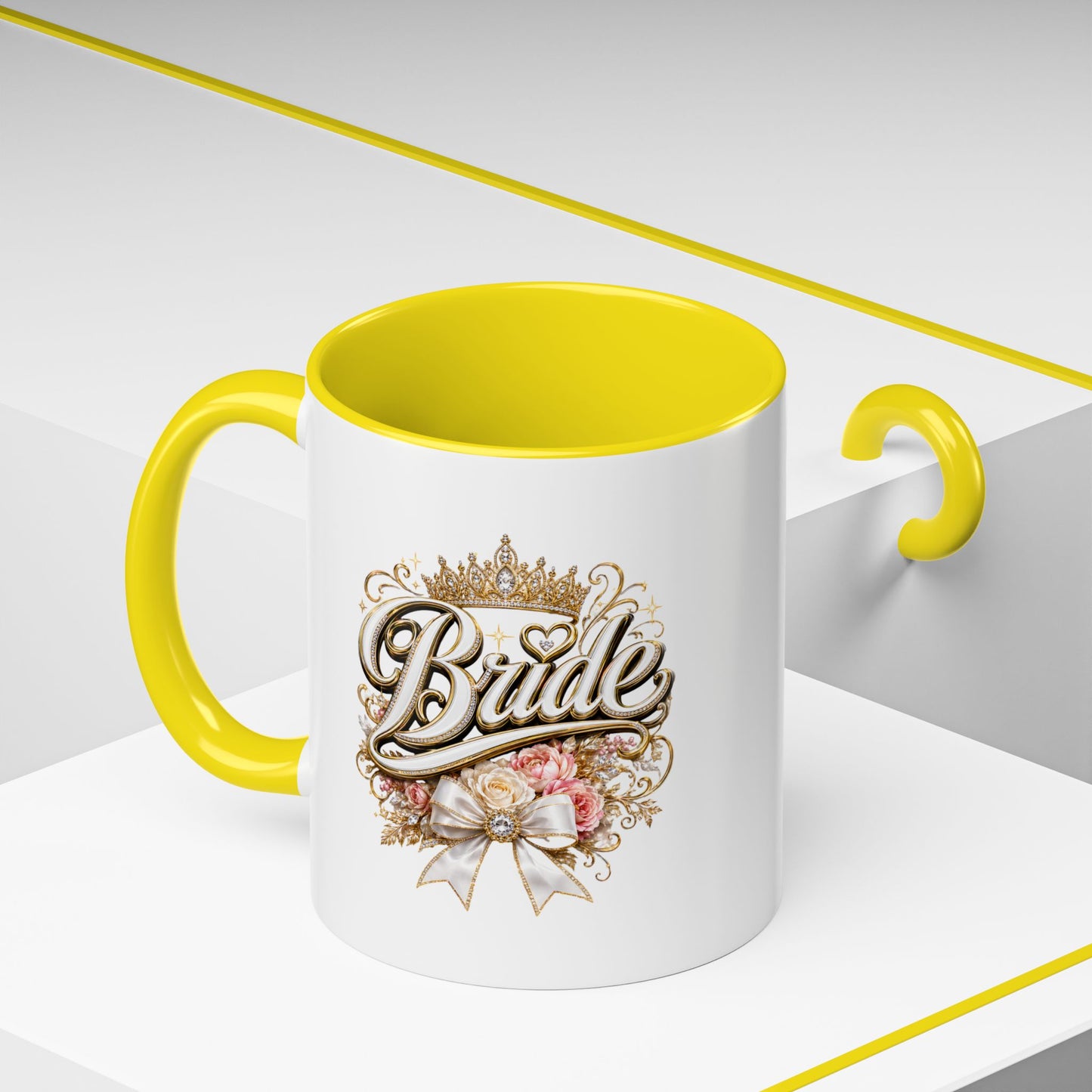 Bride Accent Coffee Mug — Floral Crown Bridal Gift (11/15oz)