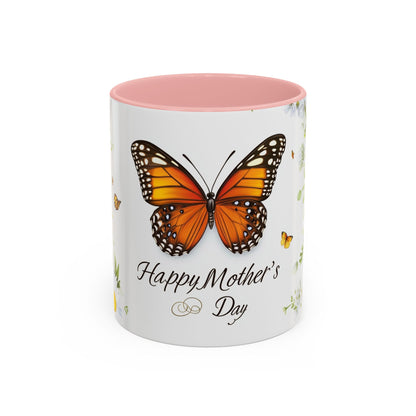 Mother's Day Butterfly Coffee Mug – 'Happy Mother's Day' Floral Accent Mug