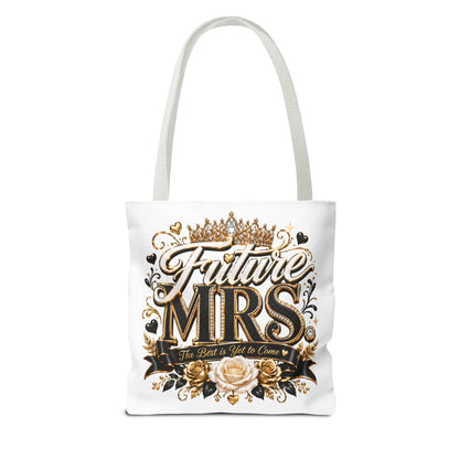 Future Mrs. Tote Bag — Bridal Bachelorette Gift Bag with Gold Crown Design