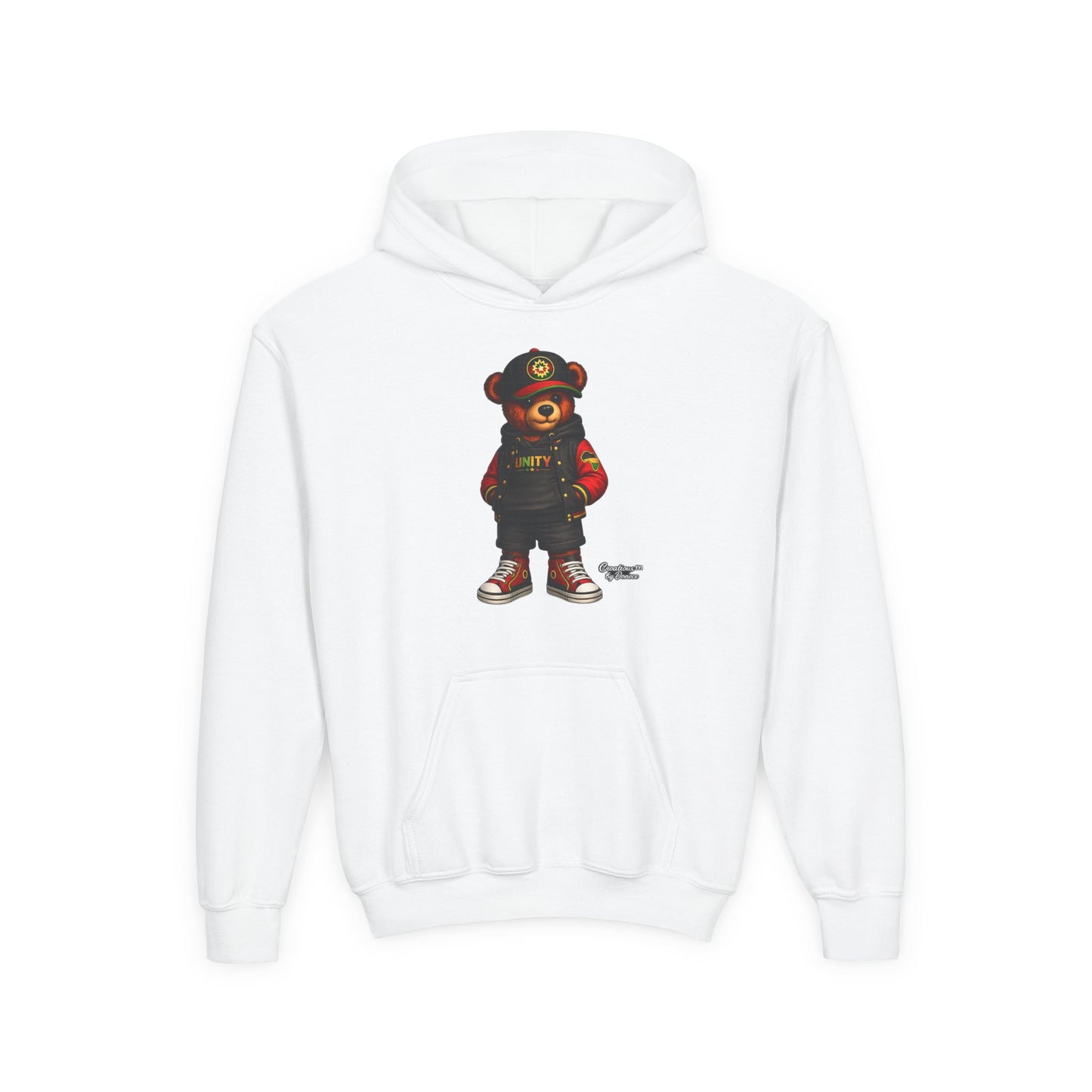 Youth Bear Hoodie — Streetwear Teddy Bear Graphic Pullover