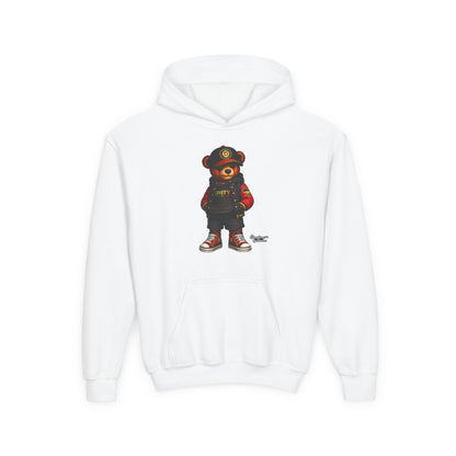 Youth Bear Hoodie — Streetwear Teddy Bear Graphic Pullover