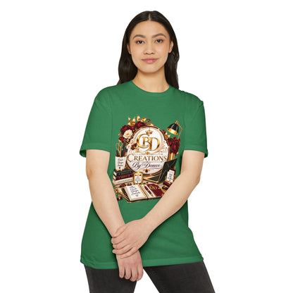 Creations by D’Donne Logo T‑Shirt — Vintage Book & Desk Design