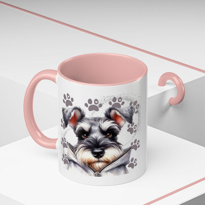 Schnauzer Paw Print Accent Coffee Mug (11/15oz)