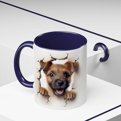 Puppy Peeking Accent Coffee Mug – Cute Dog Lover 11/15oz