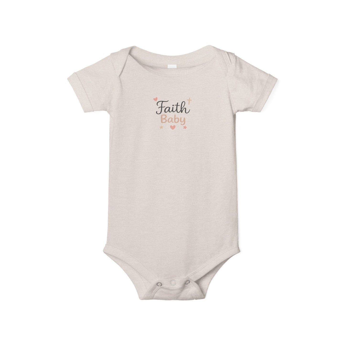 Faith Baby Infant Bodysuit – Cute Religious Baby One-Piece with Hearts