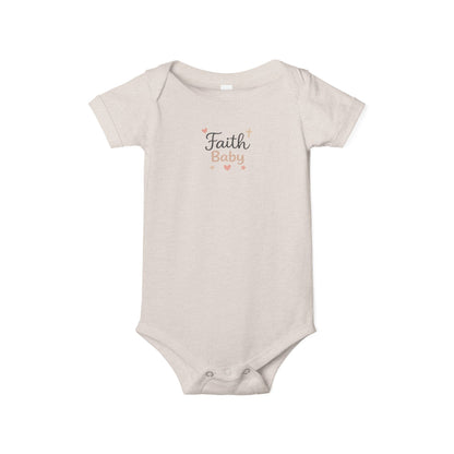 Faith Baby Infant Bodysuit – Cute Religious Baby One-Piece with Hearts