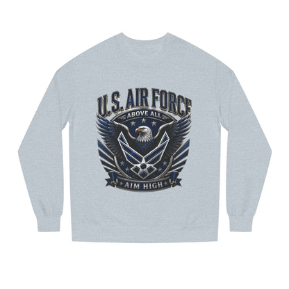 U.S. Air Force Crewneck Sweatshirt — "Above All, Aim High" Graphic