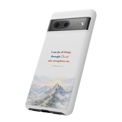 Christian Phone Case – “I Can Do All Things Through Christ” Inspirational Tough Case
