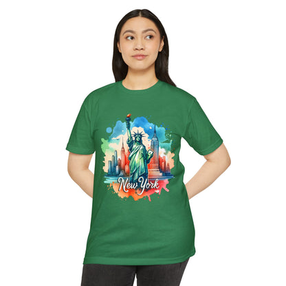 New York Watercolor Statue of Liberty T-Shirt
