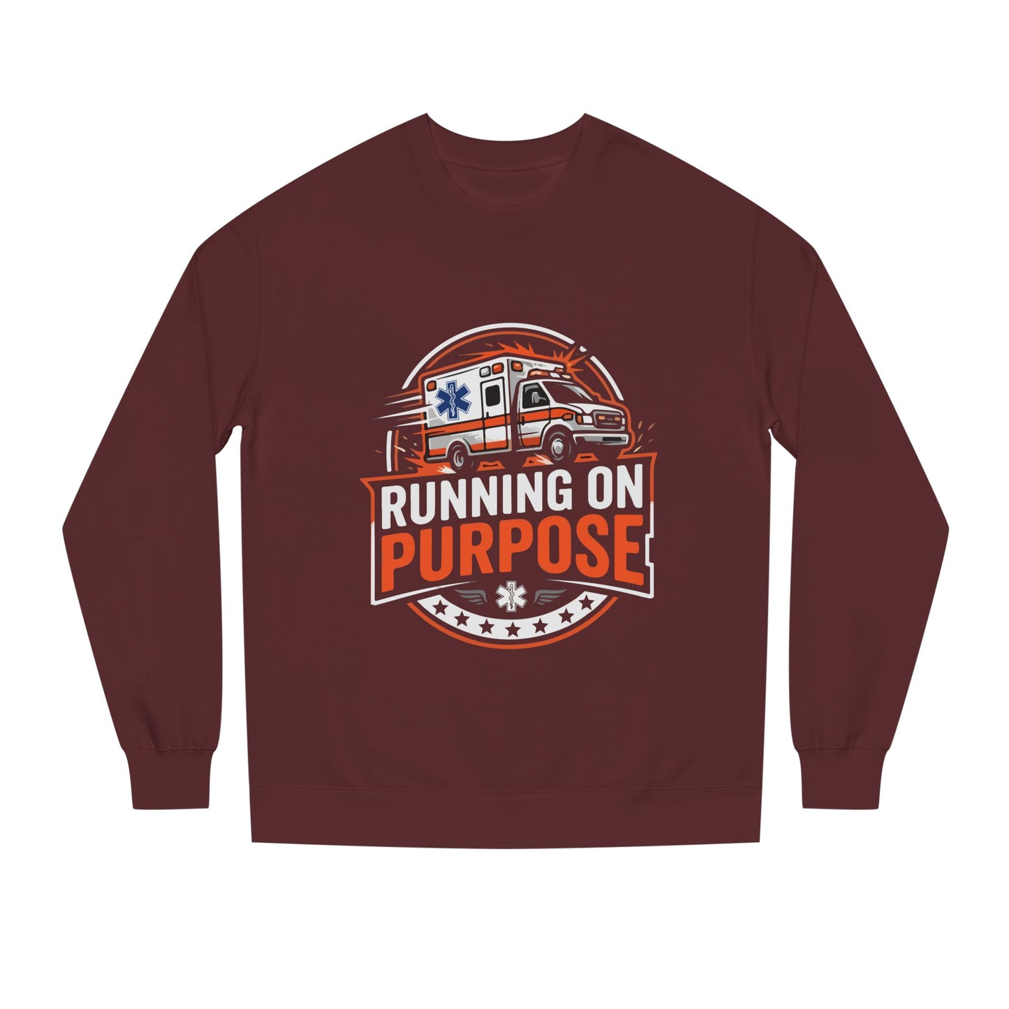 EMS Crewneck Sweatshirt — "Running on Purpose" Ambulance Design