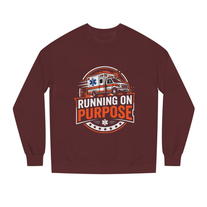 EMS Crewneck Sweatshirt — "Running on Purpose" Ambulance Design