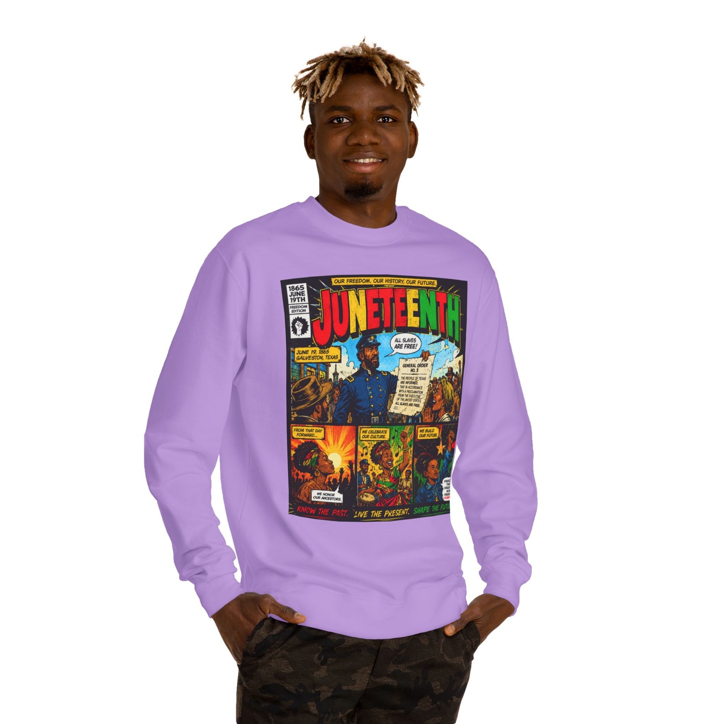 Juneteenth Comic Sweatshirt — Juneteenth Celebration Graphic Crewneck