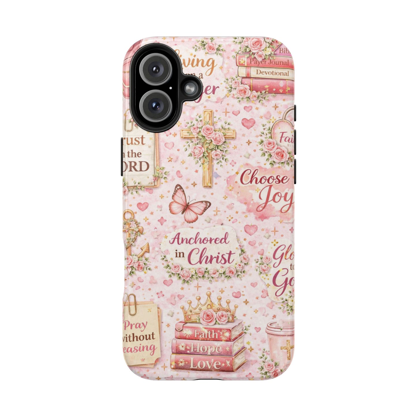 Anchored In Christ Phone Case | Christian floral iPhone Case