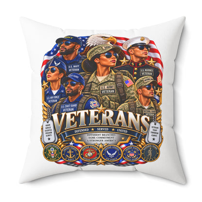 Veterans Tribute Pillow – Patriotic Military Veteran Throw Pillow