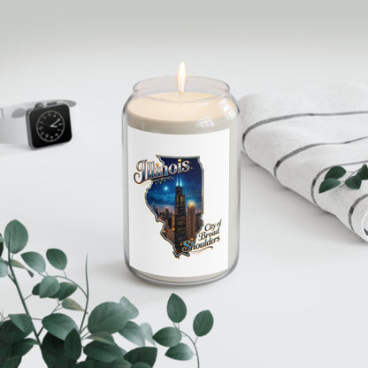 Illinois Skyline Soy Candle — "City of Broad Shoulders" Scented 13.75oz