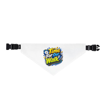Clip-On Pet Bandana — "Time For Our Walk" Dog Collar Accessory
