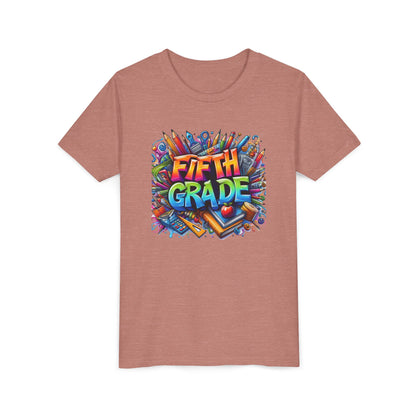Fifth Grade Kid's Tee - Colorful School Supplies Back to School T-Shirt