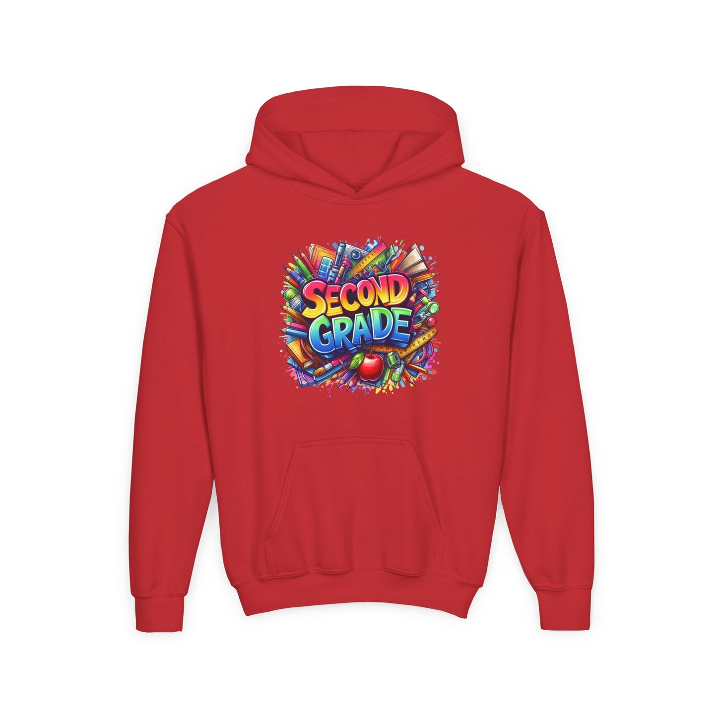 Second Grade Kids Hoodie — Colorful School Day Pullover