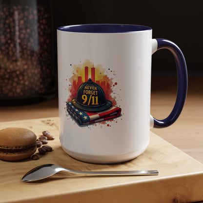Never Forget 9/11 Memorial Accent Coffee Mug